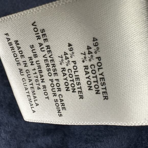 Sub Urban Riot Navy Pullover Sweatshirt XS Striped Retro Casual New - Picture 5 of 5